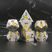 Yellow Rose Electroplated Silver metal dice